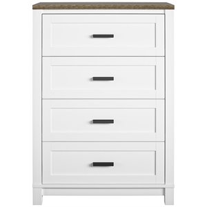 ameriwood home engineered wood chapel hill 4 drawer dresser in white