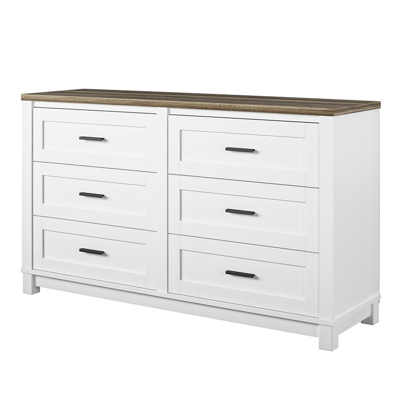 Ameriwood Home Chapel Hill 6 Drawer Dresser in White