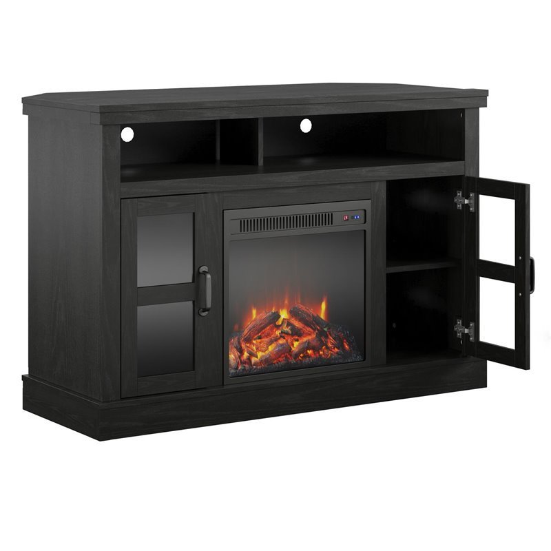 Ameriwood Home Tinley Park Corner TV Stand with Fireplace up to 54" in