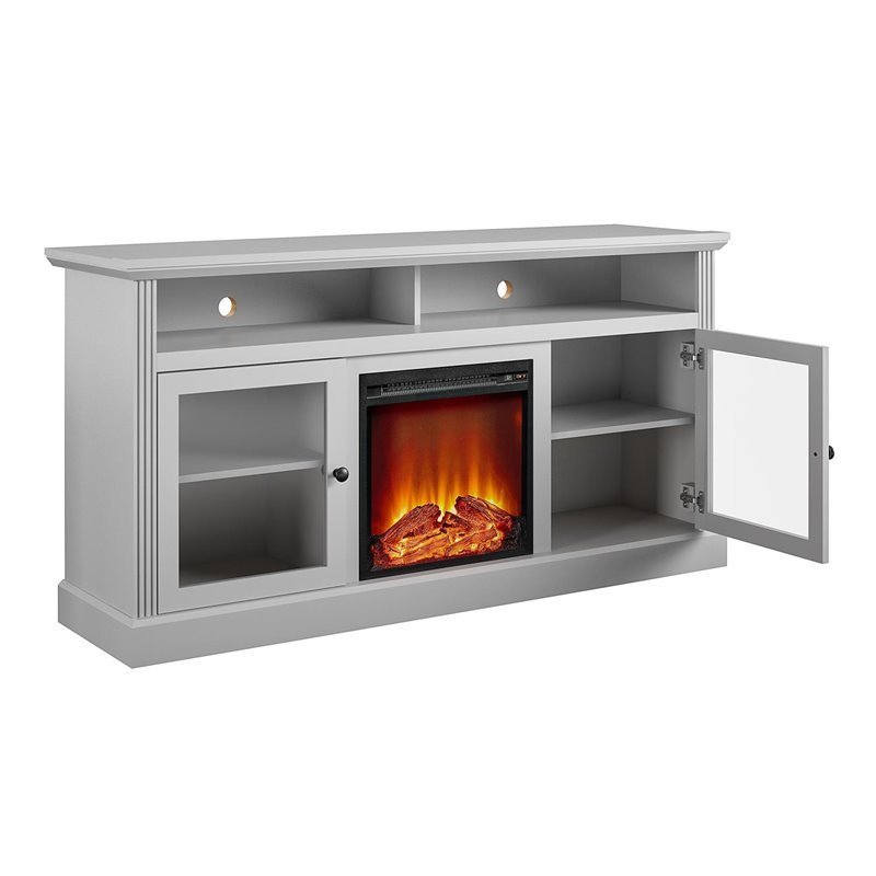 Ameriwood Home Chicago Fireplace TV Stand up to 65" in Dove Gray