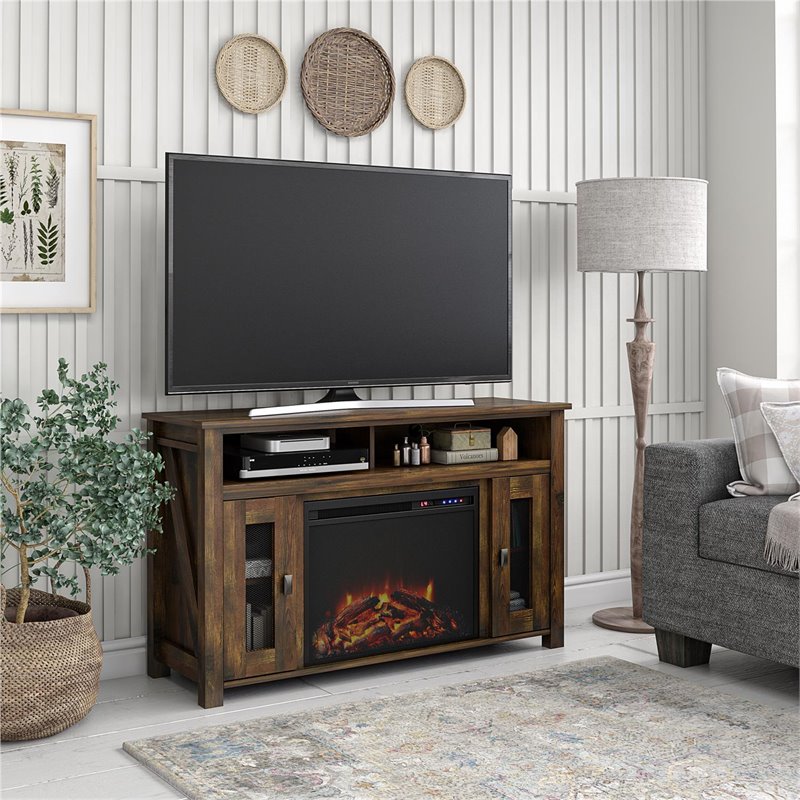 Ameriwood Home Bloomfield Fireplace TV Stand up to 48" in Rustic