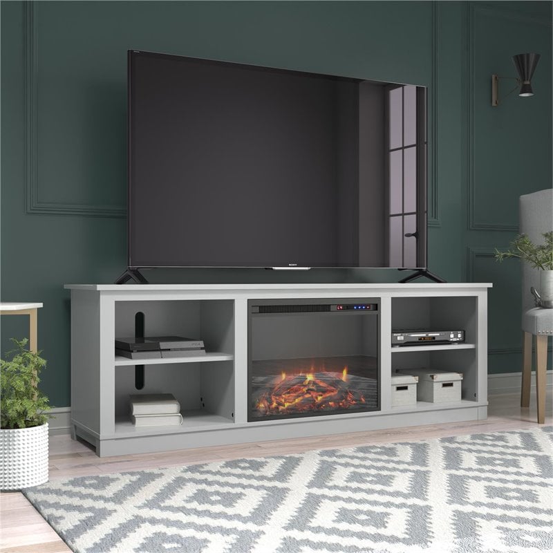 Ameriwood Home Edgewood Fireplace TV Stand up to 75" in Dove Gray