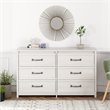 Ameriwood Home Bassinger 6 Drawer Dresser in Ivory Oak