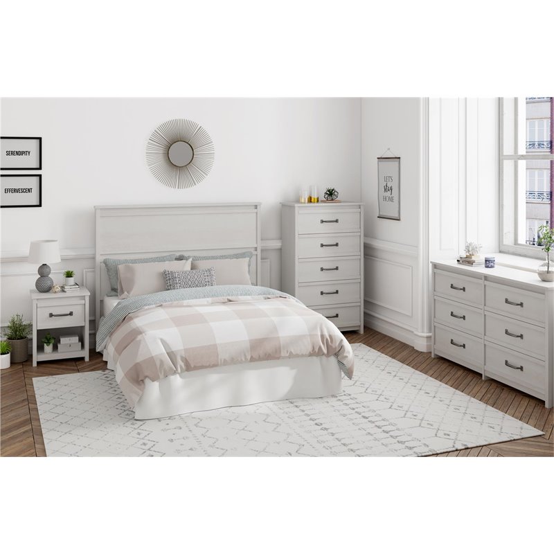 Ameriwood Home Bassinger 6 Drawer Dresser in Ivory Oak