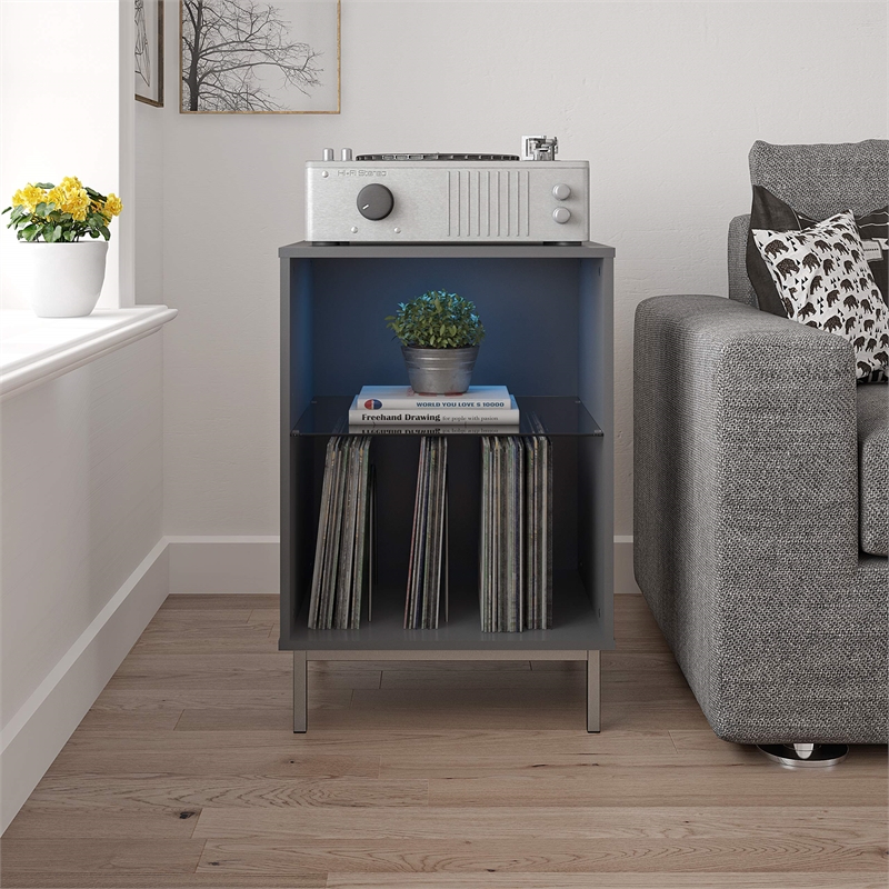 Ameriwood Home Lumina Turntable Stand in White