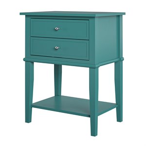 ameriwood home franklin accent table with 2 drawers in emerald