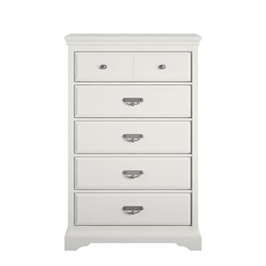 ameriwood home bristol 5 drawer dresser in white