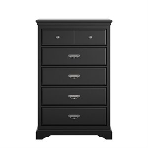 ameriwood home bristol 5 drawer dresser in black