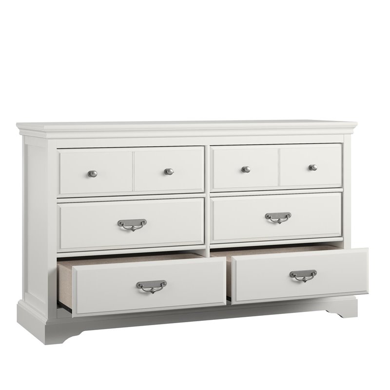 Ameriwood Home Bristol 6 Drawer Dresser in White