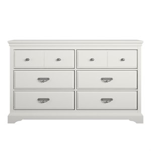 ameriwood home bristol 6 drawer dresser in white