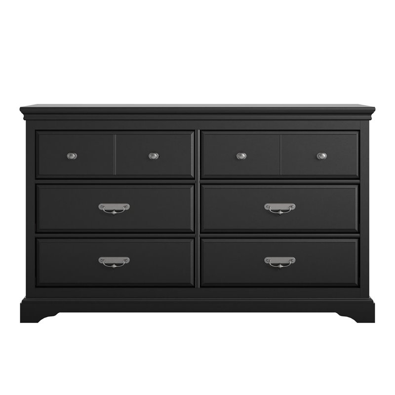 Ameriwood Home Bristol 6 Drawer Dresser in Black Cymax Business