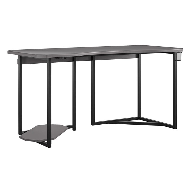 NTense Quest Gaming Desk with CPU Stand in Gray