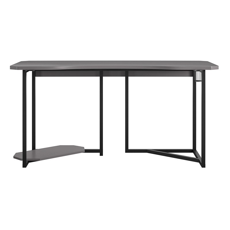 NTense Quest Gaming Desk with CPU Stand in Gray