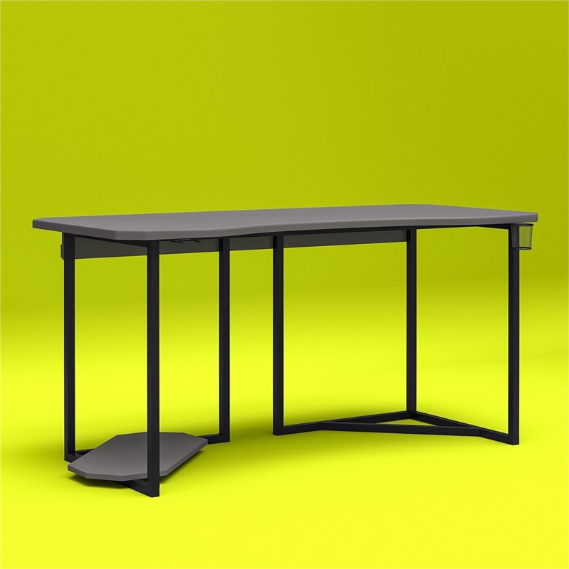 NTense Quest Gaming Desk with CPU Stand in Gray