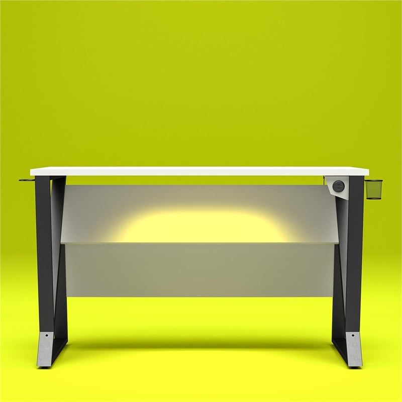 NTense Genesis Adjustable Gaming Desk in White