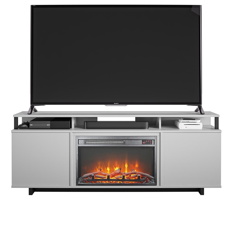 Ameriwood Home Mason Fireplace TV Stand for TVs up to 65" in Dove Gray