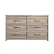 Ameriwood Home Engineered Wood Bassinger 6 Drawer Dresser in Gray Oak