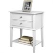 Ameriwood Home Franklin Wood Accent Tables with Drawers in White (Set of 2)
