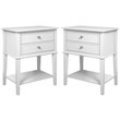Ameriwood Home Franklin Wood Accent Tables with Drawers in White (Set of 2)