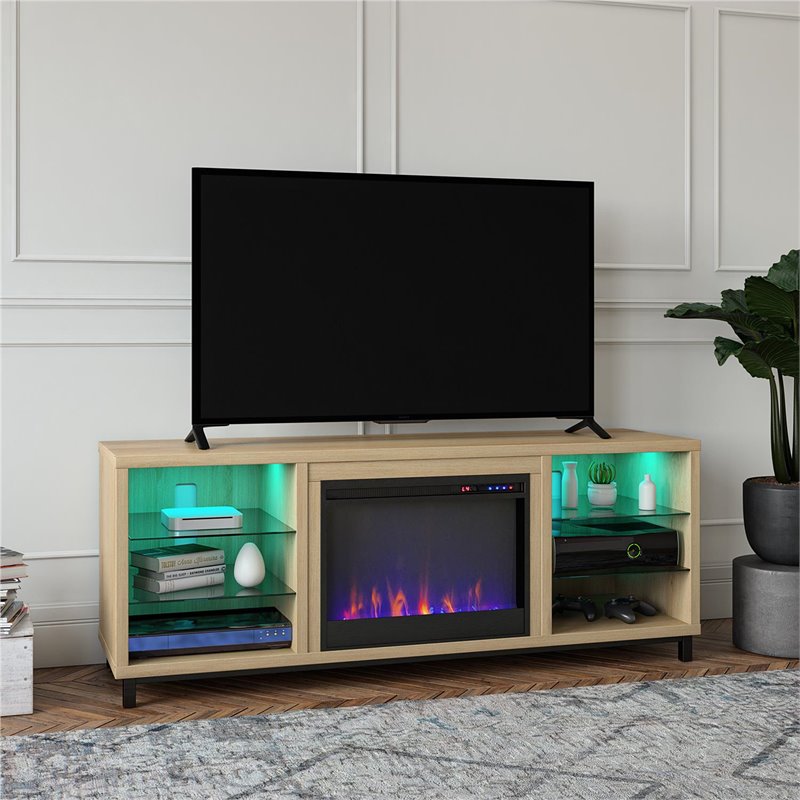 Ameriwood Home Lumina Deluxe Fireplace TV Stand for TVs up ...