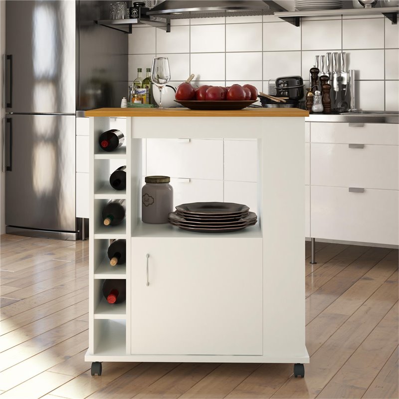 Ameriwood Home Williams Kitchen Cart in White