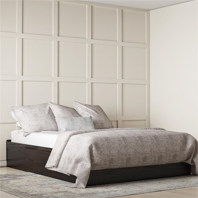 Ameriwood Home Full Platform Bed with Drawers in Espresso