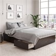 Ameriwood Home Full Platform Bed with Drawers in Espresso