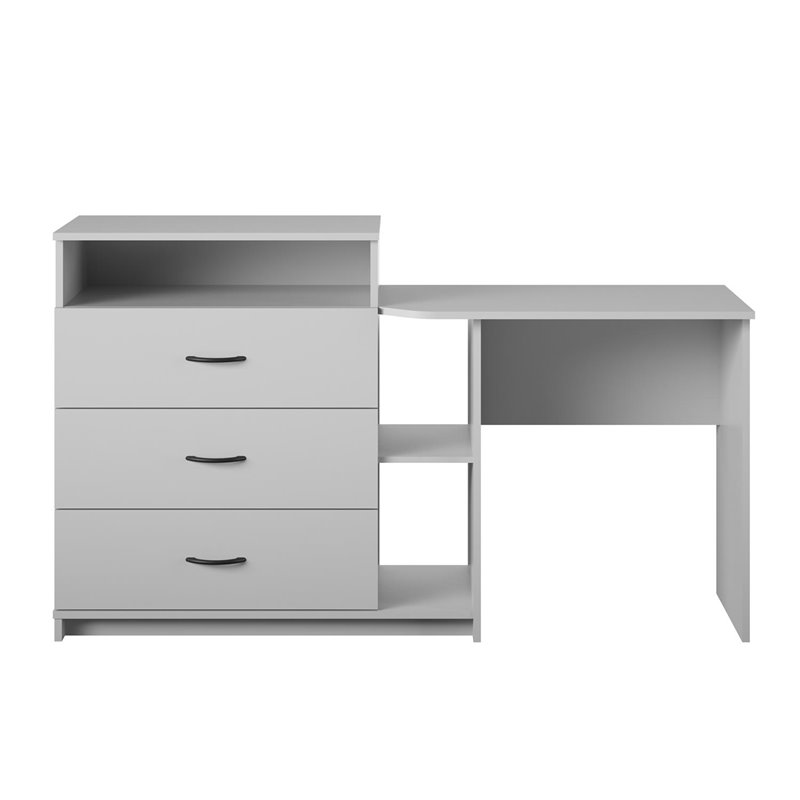 Desk Combo In Dove Gray, Dresser Desk Combo Furniture
