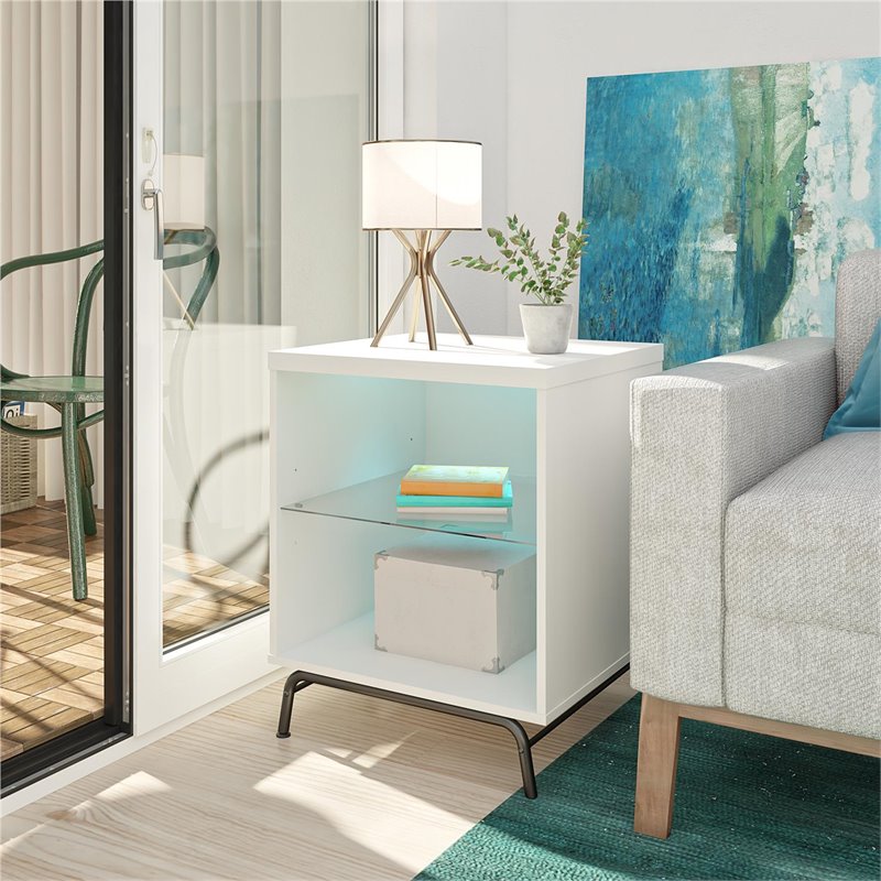Ameriwood Home Melbourne End Table in White Cymax Business