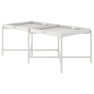 cosmoliving by cosmopolitan coco coffee table with removable tray top in white