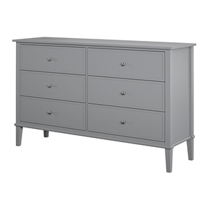 ameriwood home franklin 6 drawer dresser in gray