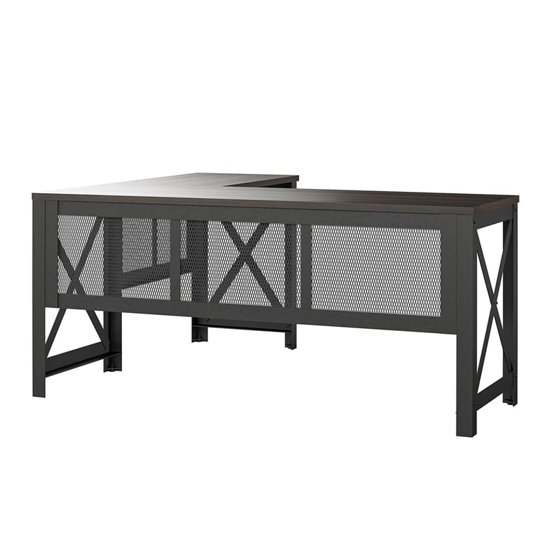 Ameriwood Home Hudson L Desk with Lift Top in Walnut