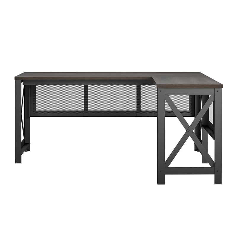 Ameriwood Home Hudson L Desk with Lift Top in Walnut