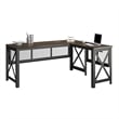 Ameriwood Home Hudson L Desk with Lift Top in Walnut