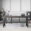 Ameriwood Home Hudson L Desk with Lift Top in Walnut