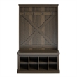 Ameriwood Home Knox County Entryway Bench with Hall Tree in Brown Oak