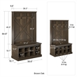 Ameriwood Home Knox County Entryway Bench with Hall Tree in Brown Oak