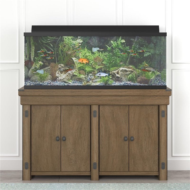 Flipper Wildwood Transitional Engineered Wood 55 Gallon Aquarium Stand ...