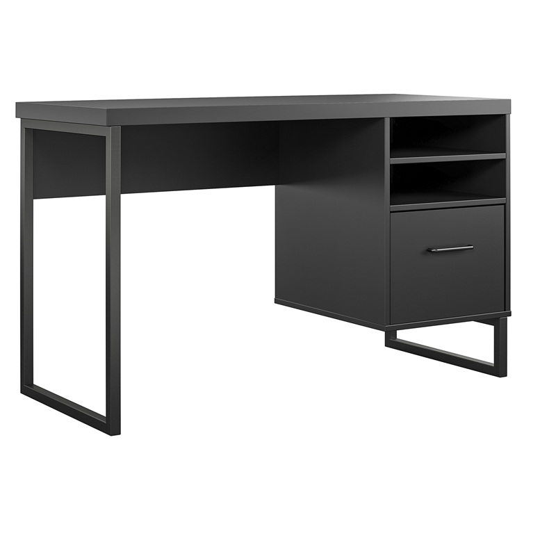 Prepac Floating Computer Desk with Storage in Espresso EEHW02001