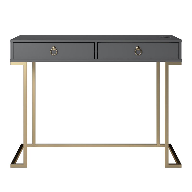 Ameriwood Home Contemporary Serenity Computer Desk in Graphite Gray