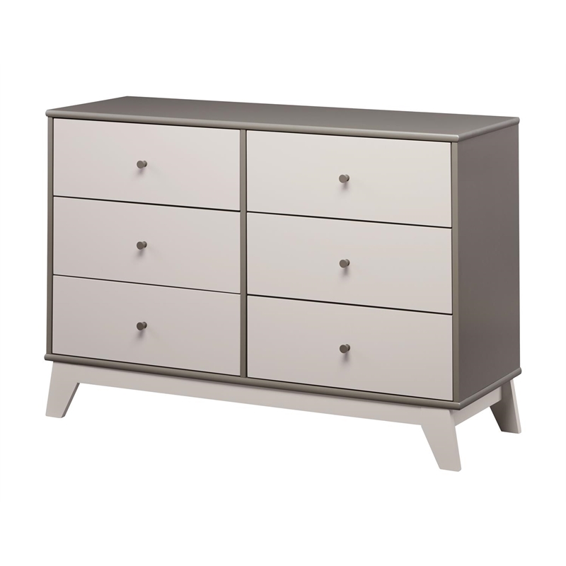 Little Seeds Rowan Valley Flint 6 Drawer Dresser in Two-Tone Gray