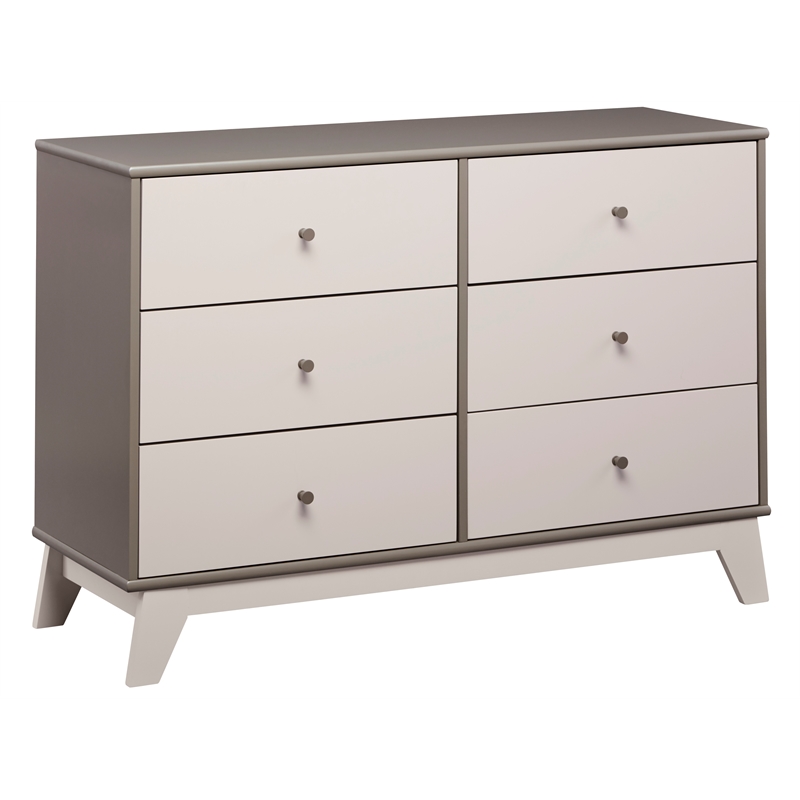 Little Seeds Rowan Valley Flint 6 Drawer Dresser in Two-Tone Gray