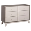 Little Seeds Rowan Valley Flint 6 Drawer Dresser in Two-Tone Gray