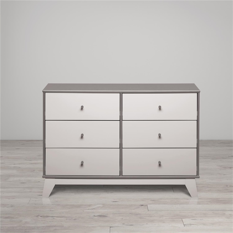 Little Seeds Rowan Valley Flint 6 Drawer Dresser in Two-Tone Gray
