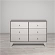 Little Seeds Rowan Valley Flint 6 Drawer Dresser in Two-Tone Gray