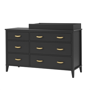 little seeds monarch hill hawken 6 drawer changing table in black