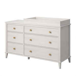 little seeds monarch hill poppy wood 6 drawer changing table in off white