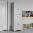 SystemBuild Lonn Storage Cabinet with Drawer in Dove Gray