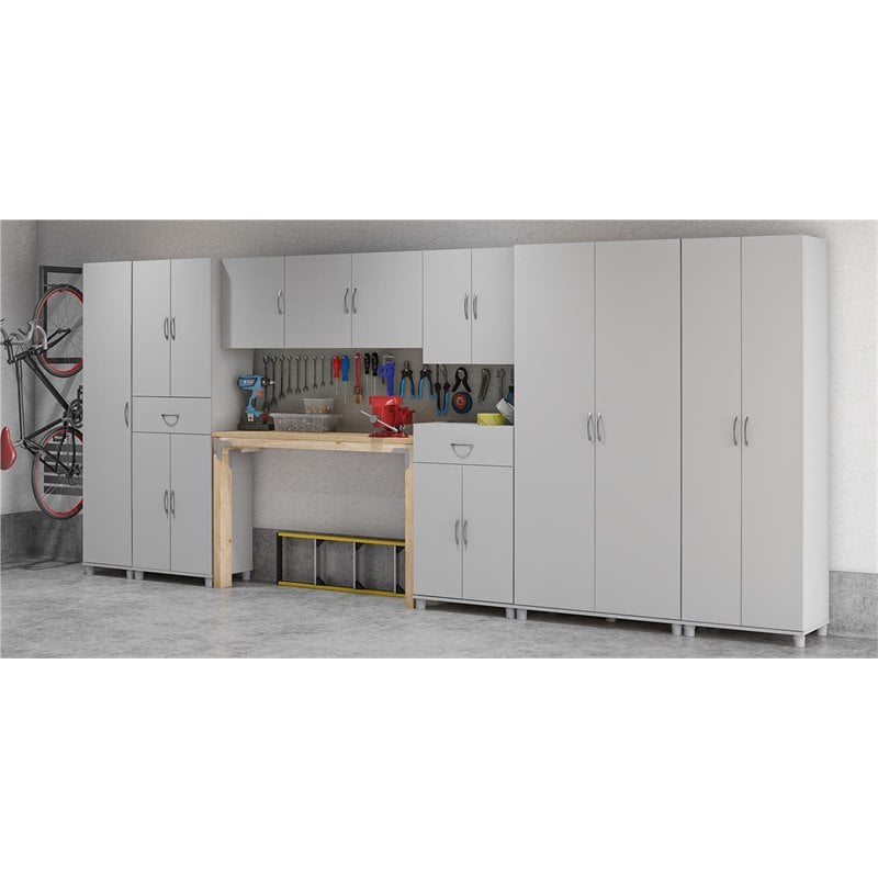 SystemBuild Lonn Storage Cabinet with Drawer in Dove Gray