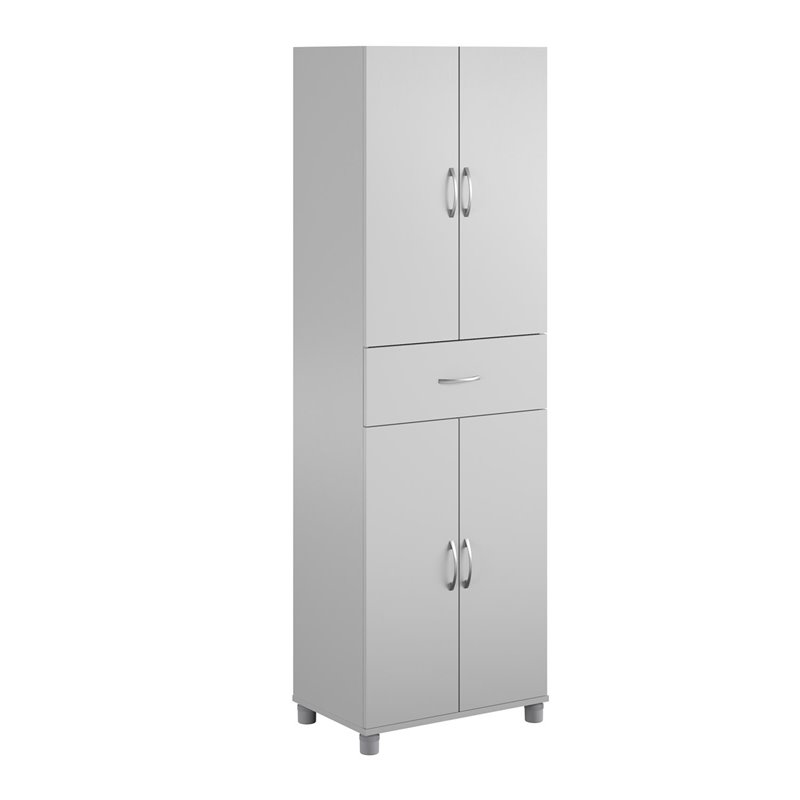 SystemBuild Lonn Storage Cabinet with Drawer in Dove Gray